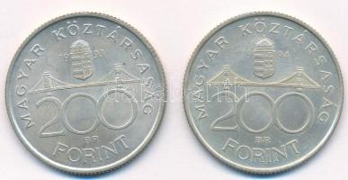 1993-1994. 200Ft Ag "MNB/Deák" (2xklf) T:1-