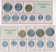 1982. 2f-10Ft (9xklf) érmés forgalmi sor fóliatokban + 1983. 2f-20Ft (10xklf) érmés forgalmi sor fól...