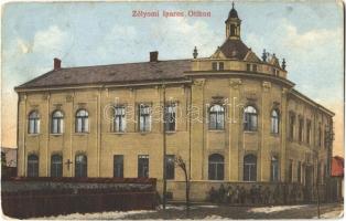 1914 Zólyom, Zvolen; Iparos Otthon, téli utca. Uránia papírkereskedés kiadása / craftsmans hall, street view in winter (Rb)