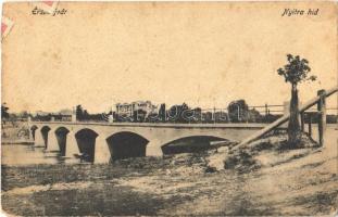 1918 Érsekújvár, Nové Zámky; Nyitra híd / Nitra river bridge (EM)