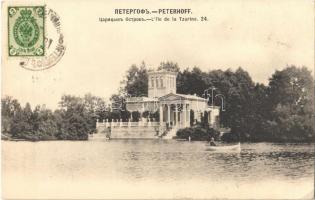 Saint Petersburg, Sankt-Peterburg, St. Petersbourg; Peterhof, L'ile de la Tzarine / Petergof, island palace. TCV card (EK)