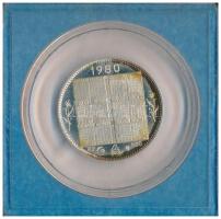 1980. Jelzett ezüst naptárérem Állami pénzverő feliratú műanyag tokban (0.835/24mm) T:1 (PP) patina