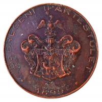 1899. "Debreceni Ipartestület" kétoldalas Br emlékérem (60mm) T:2- lapkahiba, ph., ü