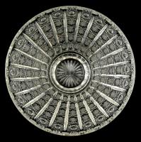 Gyümölcsös tál, ólomkristály csiszolt, hibátlan, d: 26 cm, m: 14 cm