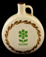 Hollóházi porcelán kulacs, matricás, jelzett, kopásnyomokkal, m: 11,5 cm