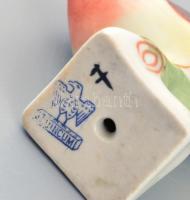 3 db porcelán állat, kézzel festett, jelzett, kis kopásnyomokkal, m: 7-11 cm