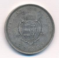 1935. 2P Ag "Pázmány" T:2 patina 
Adamo P7.1