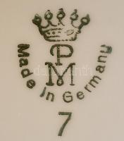 2 db virágmintás porcelán dobozka, matricás, jelzéssel és jelzés nélkül, hibátlan, 6×6 cm