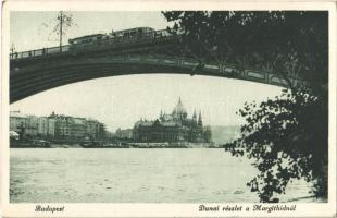 1927 Budapest, Duna, Margit híd, villamos, Országház