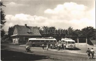 1960 Mátraháza, MÁVAUT Autóbusz állomás. Képzőművészeti Alap Kiadóvállalat