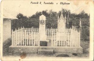 1936 Hizsnyó, Chyzné; Pomnik S. Tomásika v Chyznom / Samuel Tomasik szlovák költő és evangélikus lelkész síremléke / tomb of Samuel Tomasik, poet and Lutheran pastor (fa)