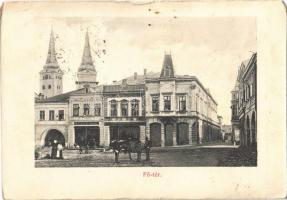 1907 Zsolna, Sillein, Zilina; Fő tér, Melczer Antal, Spanyol Gábor üzlete. Biel L. kiadása / main square, shops (EB)