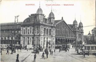 1918 Budapest VI. Nyugati pályaudvar, villamosok