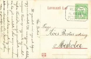 1912 Tuzsér, Herczeg Odescalchy kastély, alleé részlet + "KOMORÓ POSTAI. ÜGYN."