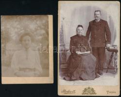 cca 1890-1916 6 db keményhátú portréfotó, tordai, stb. műtermekből, 11×6,5 és 16×10,5 cm