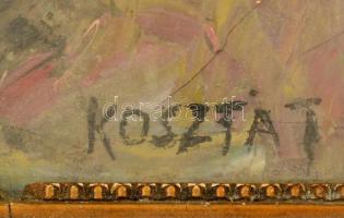 Koszta jelzéssel: Virágcsendélet. Olaj, vászon-karton, hibás üvegezett keretben, 44×33 cm