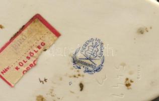 Herendi porcelán borívó, "Tokaj" felirattal, kézzel festett, jelzett, hibátlan, m: 18 cm