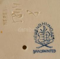 Herendi porcelán kislány babával, kézzel festett, jelzett, hibátlan, m: 12,5 cm