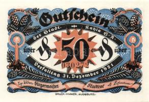 Német Birodalom/Weimari Köztársaság/Kahla 1921. 50Pf(6x) 6klf db, teljes sor T:I