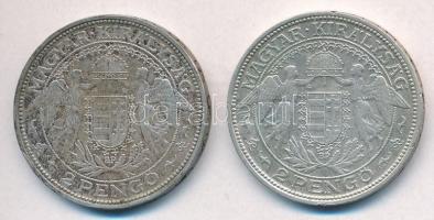 1938. 2P Ag "Madonna" (2x) T:2,2- patina 
Adamo P7