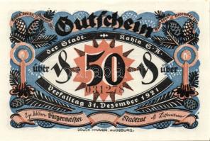 Német Birodalom/Weimari Köztársaság/Kahla 1921. 50Pf(6x) 6klf db, teljes sor T:I