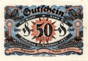 Német Birodalom/Weimari Köztársaság/Kahla 1921. 50Pf(6x) 6klf db, teljes sor T:I