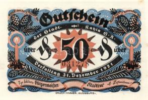 Német Birodalom/Weimari Köztársaság/Kahla 1921. 50Pf(6x) 6klf db, teljes sor T:I