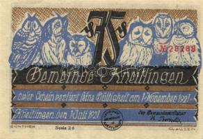 Német Birodalom/Weimari Köztársaság/Kneitlingen 1922. 50Pf(4x) + 75Pf(4x) + 1M(2x) összesen 10klf db...