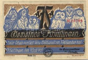 Német Birodalom/Weimari Köztársaság/Kneitlingen 1922. 50Pf(4x) + 75Pf(4x) + 1M(2x) összesen 10klf db...