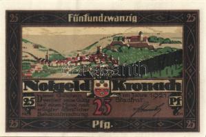 Német Birodalom/Weimari Köztársaság/ Kronach 1921. 25Pf(3x) + 50Pf(3x) összesen 6klf db, teljes sor ...