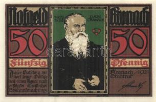 Német Birodalom/Weimari Köztársaság/ Kronach 1921. 25Pf(3x) + 50Pf(3x) összesen 6klf db, teljes sor ...