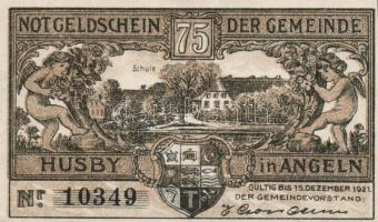 Német Birodalom/Weimari Köztársaság/Husby 1921. 50Pf(3x) + 75Pf(3x) összesen 6klf db, teljes sor T:I