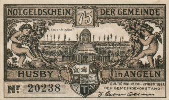 Német Birodalom/Weimari Köztársaság/Husby 1921. 50Pf(3x) + 75Pf(3x) összesen 6klf db, teljes sor T:I