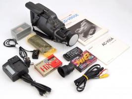 Sony CCD-V800E videókamera, töltővel, filmszalagokkal, , kábelekkel, távirányítóval, jó állapotban