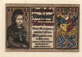 Német Birodalom/Weimari Köztársaság/ Norddorf 1921. 25Pf + 50Pf + 75Pf + 1M 4klf db, teljes sor T:I