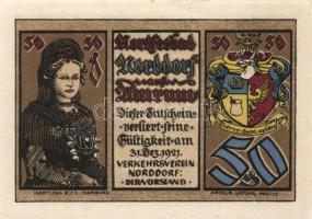 Német Birodalom/Weimari Köztársaság/ Norddorf 1921. 25Pf + 50Pf + 75Pf + 1M 4klf db, teljes sor T:I