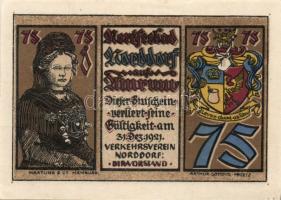 Német Birodalom/Weimari Köztársaság/ Norddorf 1921. 25Pf + 50Pf + 75Pf + 1M 4klf db, teljes sor T:I