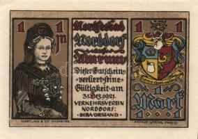 Német Birodalom/Weimari Köztársaság/ Norddorf 1921. 25Pf + 50Pf + 75Pf + 1M 4klf db, teljes sor T:I