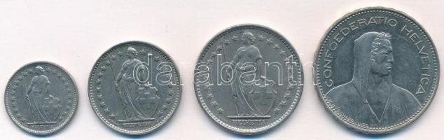 Svájc 1968-1998. 1/2Fr + 1Fr + 2Fr + 5Fr T:1--2
Switzerland 1968-1998. 1/2 Francs + 1 Francs + 2 Fr...