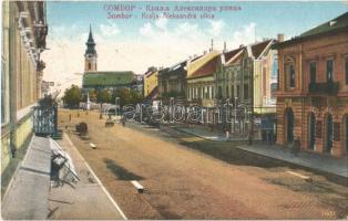 Zombor, Sombor; utca / Kralja Aleksandra ulica / street + 1941 Zombor visszatért So. Stpl