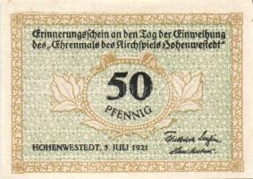 Német Birodalom/Weimari Köztársaság/ Hohenwestedt 1921. 25Pf + 50Pf + 1M 3klf db, teljes sor T:I