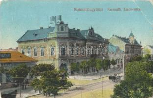 1921 Kiskunfélegyháza, Kossuth Lajos utca, Kiss Lajos üzlete, Első Magyar Biztosító Társaság fiókja. Roykó B. kiadása (EB)