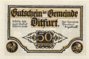 Német Birodalom/Weimari Köztársaság/ Ditfurt 1921. 50Pf(6x) 6klf db, teljes sor T:I