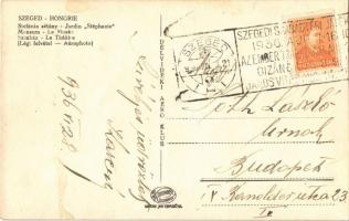 Szeged, Stefánia sétány, Múzeum, Színház. Légi felvétel. Aerophoto. Délvidéki Aero Klub + "1936...