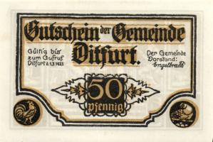 Német Birodalom/Weimari Köztársaság/ Ditfurt 1921. 50Pf(6x) 6klf db, teljes sor T:I