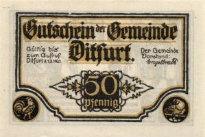 Német Birodalom/Weimari Köztársaság/ Ditfurt 1921. 50Pf(6x) 6klf db, teljes sor T:I