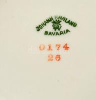 Bavaria porcelán kaspó, matricás, jelzett, kopásnyomokkal, 10×10×6 cm