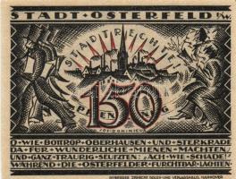 Német Birodalom/Weimari Köztársaság/ Osterfeld 1921. 50Pf(2x) + 75Pf + 100Pf + 150Pf(2x) összesen 6k...