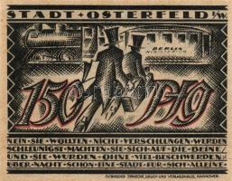 Német Birodalom/Weimari Köztársaság/ Osterfeld 1921. 50Pf(2x) + 75Pf + 100Pf + 150Pf(2x) összesen 6k...