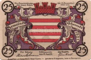 Német Birodalom/Weimari Köztársaság/ Nöschenrode 1921. 25Pf(2x) + 50Pf(2x) + 75Pf(2x) összesen 6klf db, teljes sor T:I